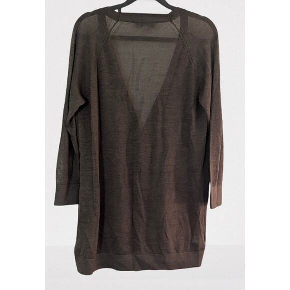 Ann Taylor LOFT Gorgeous Sheer Button Front V Neck Cardigan Size Medium - Picture 2 of 5